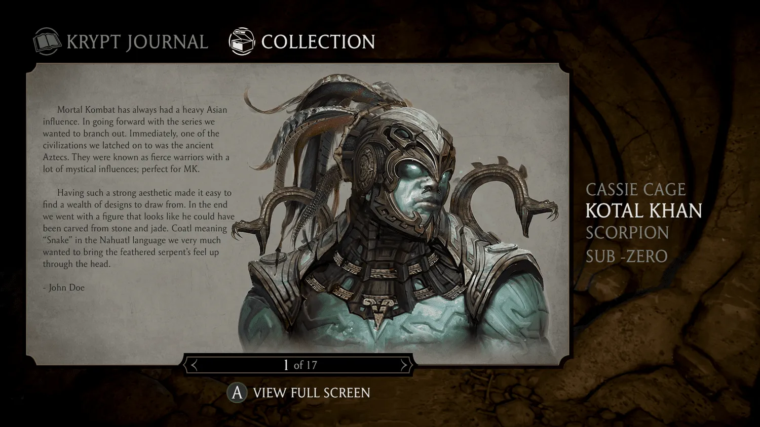Mortal Kombat X — design work by Brian Wing