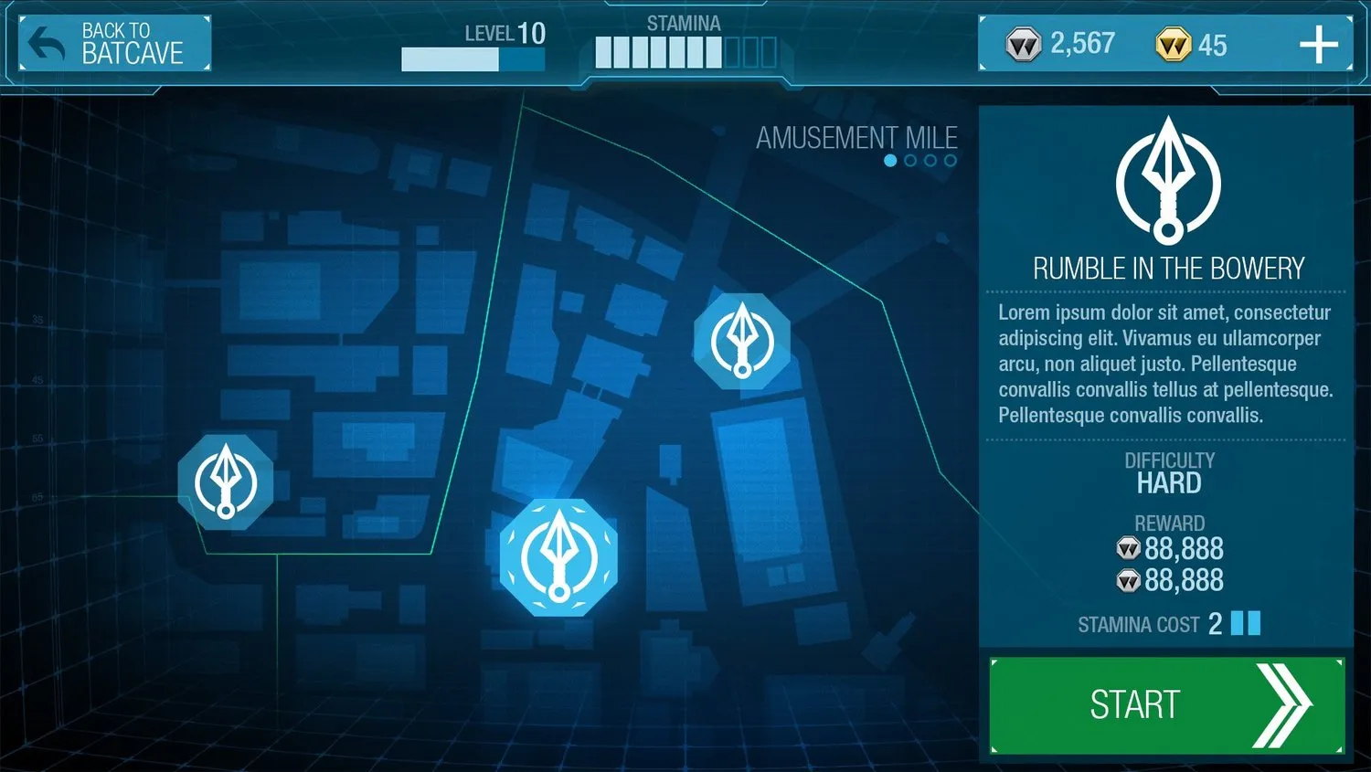 Batman: Arkham Origins Mobile — design work by Brian Wing